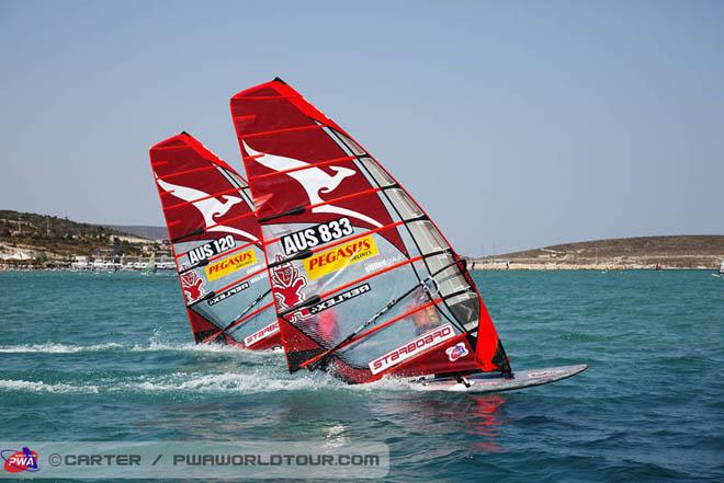 The Aussies warming up - PWA Alacati World Cup 2013 ©  John Carter / PWA http://www.pwaworldtour.com